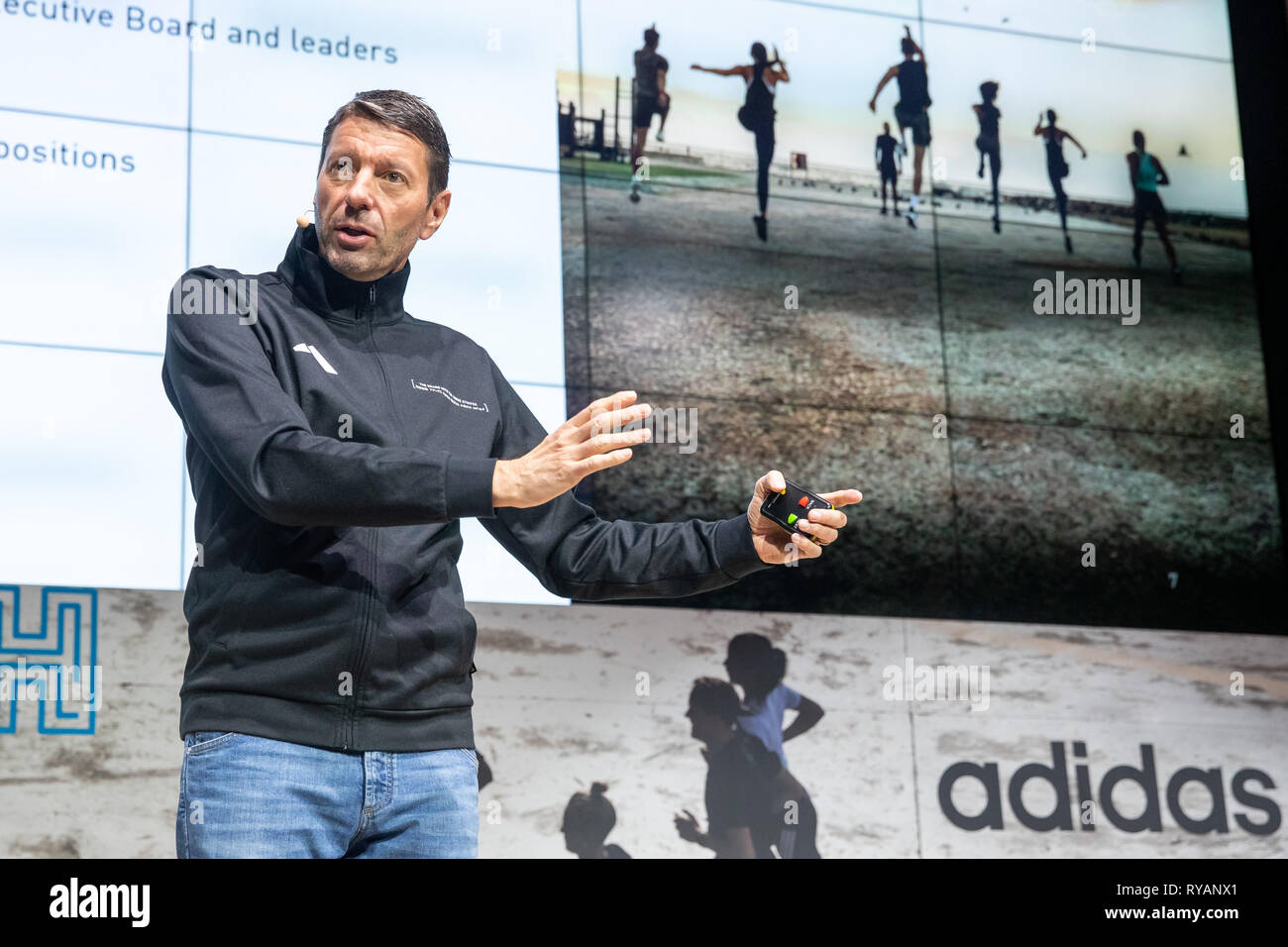 Herzogenaurach, Germany. 13th Mar, 2019. Kasper Rorsted, CEO of sporting  goods manufacturer adidas AG, will speak at the company's annual press  conference. Credit: Daniel Karmann/dpa/Alamy Live News Stock Photo - Alamy