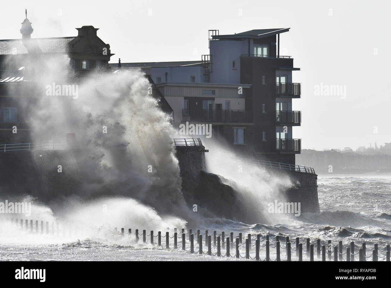 Weston Super Mare, UK. 13th Mar, 2019. UK Weather.Storm Gareth with