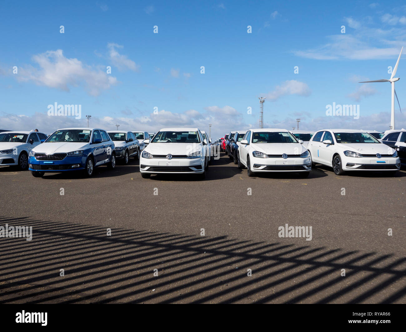 Sheerness Kent Uk 13th March 2019 Brexit Newly Imported Cars