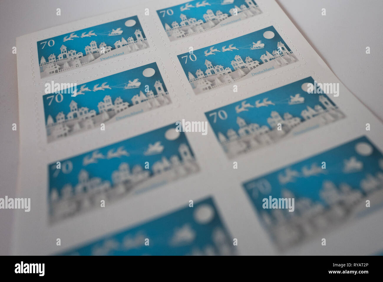 Berlin Germany 13th Mar 19 70 Cent Stamps Are Lying On A Table The Federal Government