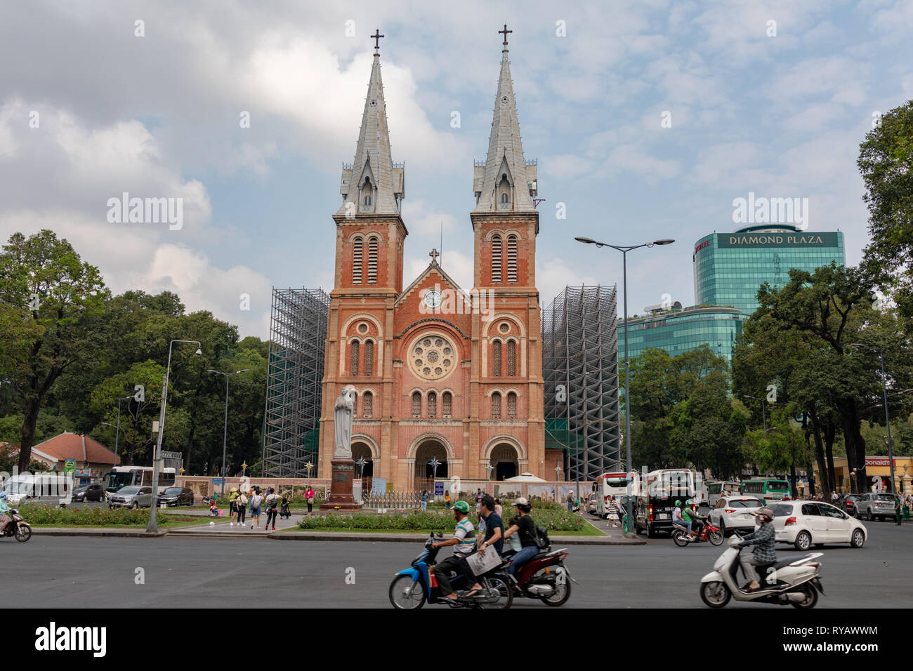 District 1 Ho Chi Minh City Vietnam Wednesday 13th March 2019 Saigon Weather Hot Spring Day With Highs Of 36 Degrees Saigon Notre Dame Basilica Was Constructed From 1863 1880 During The French Colonial Occupation