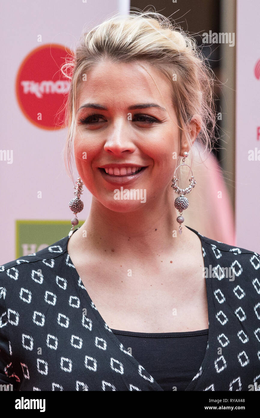 London, UK. 13th Mar, 2019. Gemma Atkinson arrives at the London Palladium to attend the annual Prince's Trust Awards to be presented by HRH the Prince of Wales, President of the Prince's Trust. The Prince's Trust and TKMaxx & Homesense Awards recognise young people who have succeeded against the odds, improved their chances in life and had a positive impact on their local community. Credit: Mark Kerrison/Alamy Live News Stock Photo