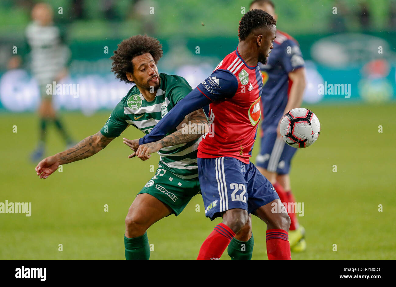 BUDAPEST, HUNGARY - FEBRUARY 15: (r-l) Isael da Silva Barbosa of