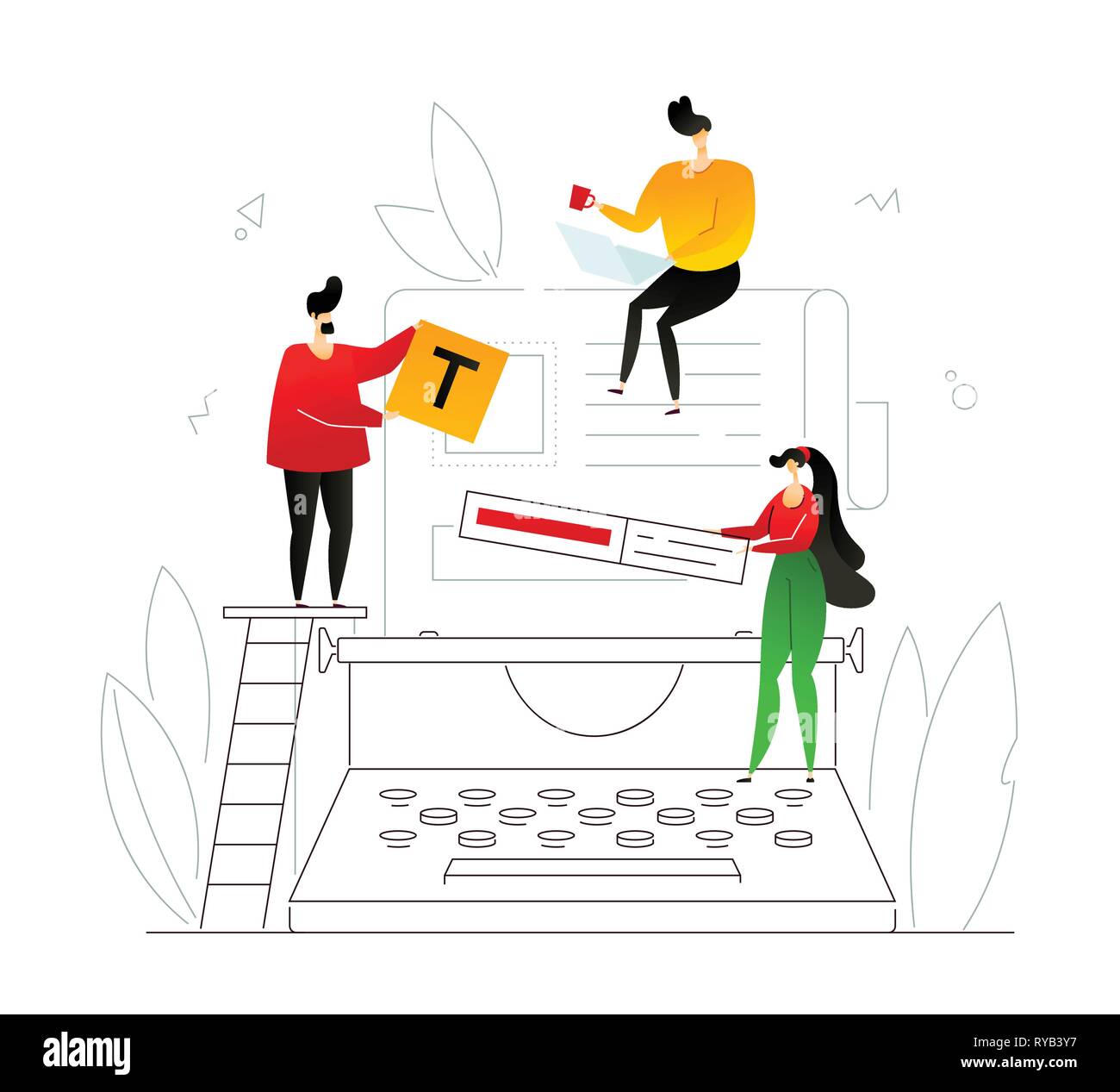 Copywriting - modern flat design style colorful illustration Stock Vector