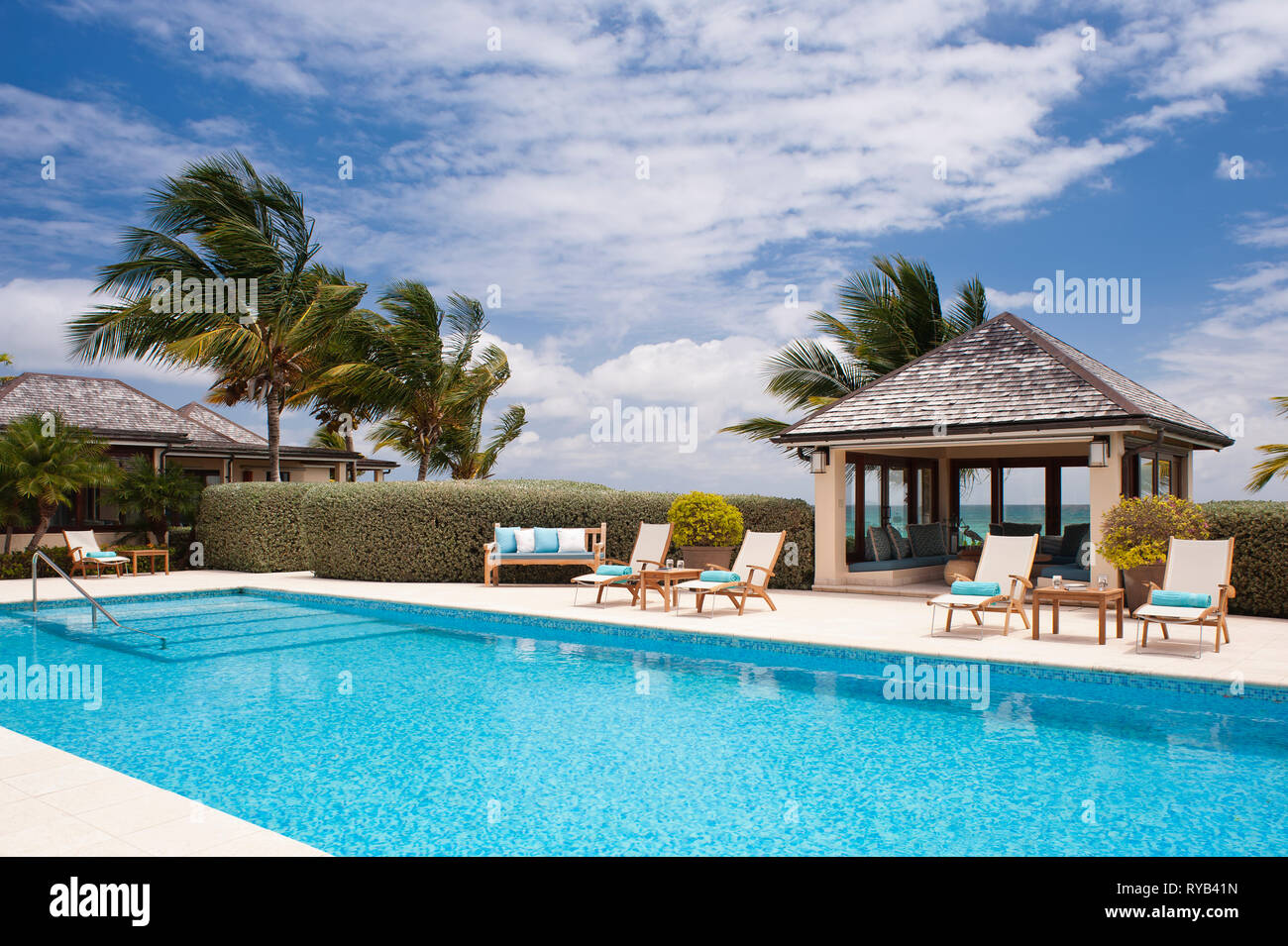 'Swimming pool at Tamarind Cove, Antigua' Stock Photo