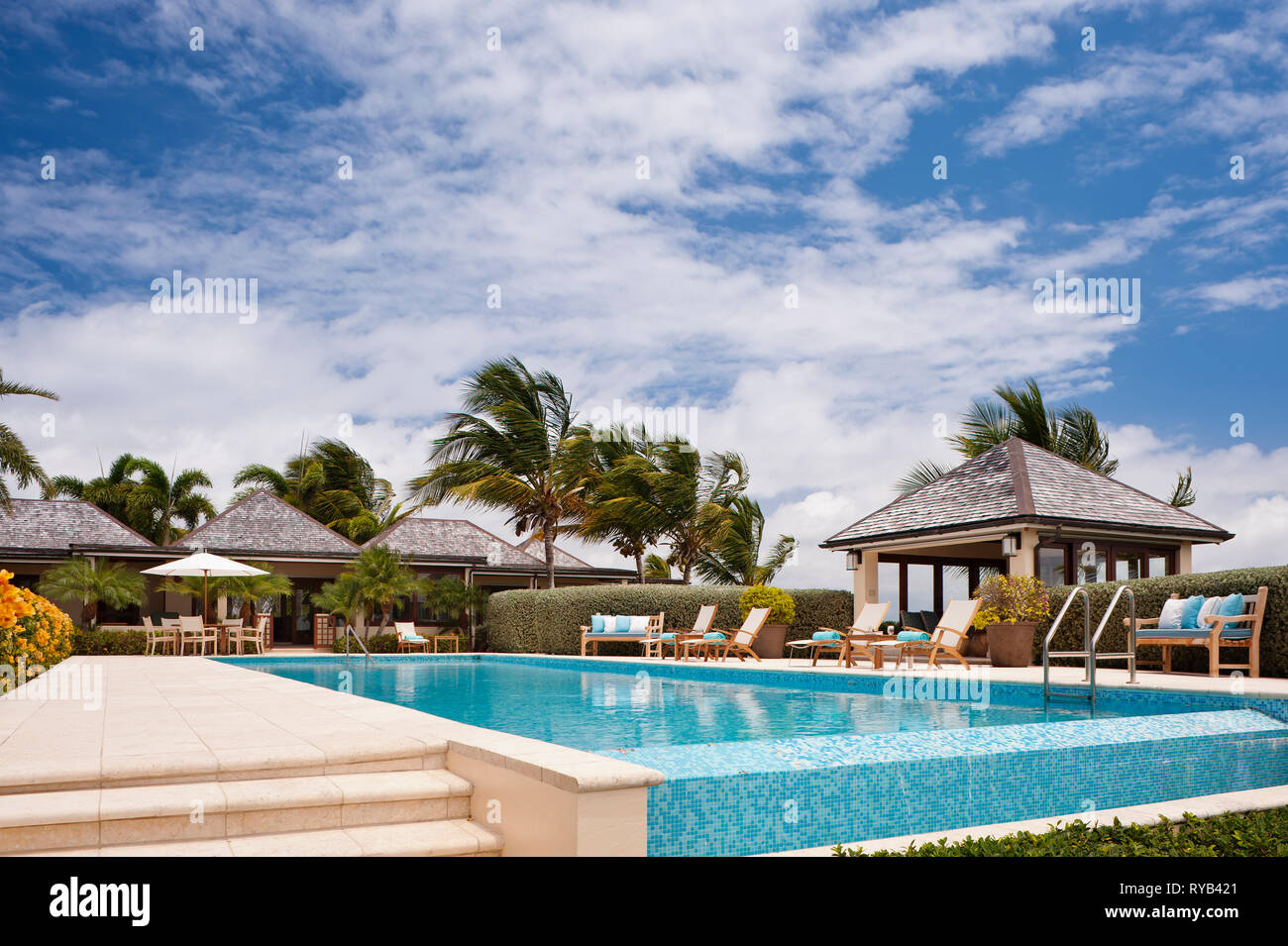'Swimming pool at Tamarind Cove, Antigua' Stock Photo