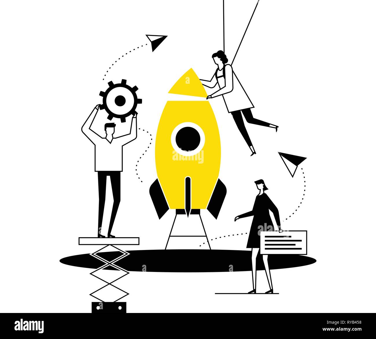 Startup - flat design style conceptual vector illustration Stock Vector