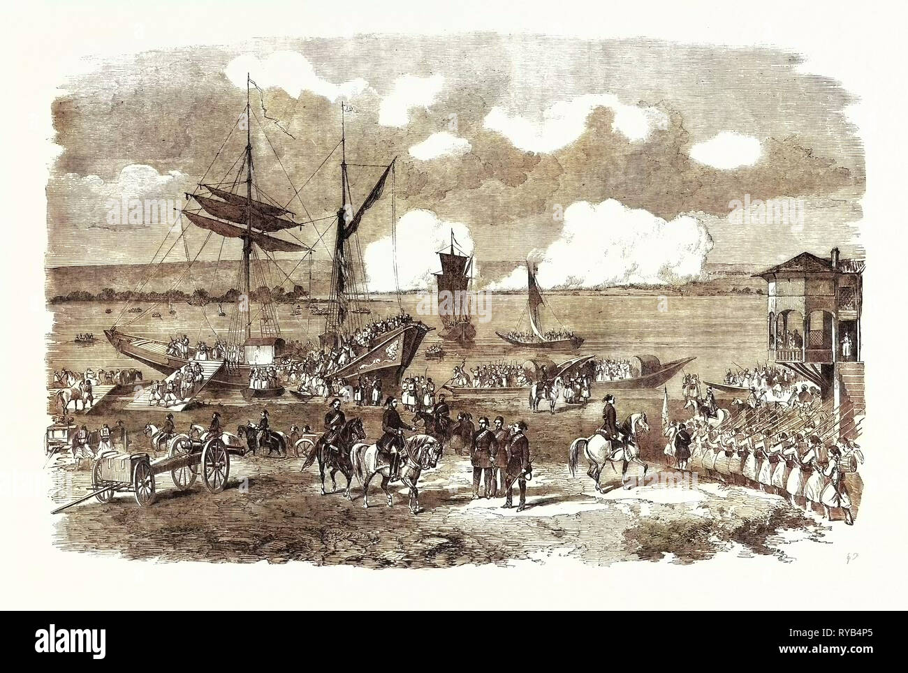 Oltenitza from Turtukai 1854 Stock Photo