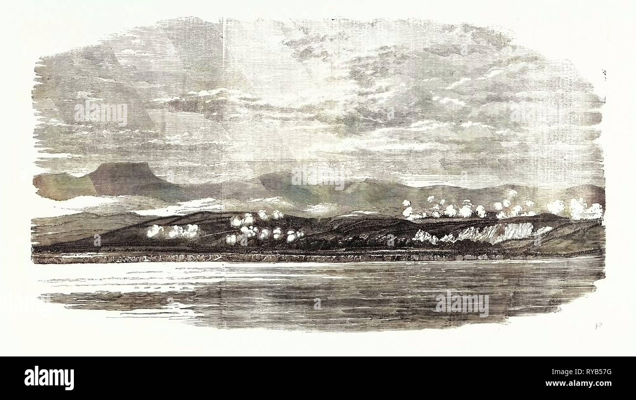 The Crimean War: Battle of the Alma: Sketched from the Mizen-Top of H.M.S. Retribution, 1854 Stock Photo