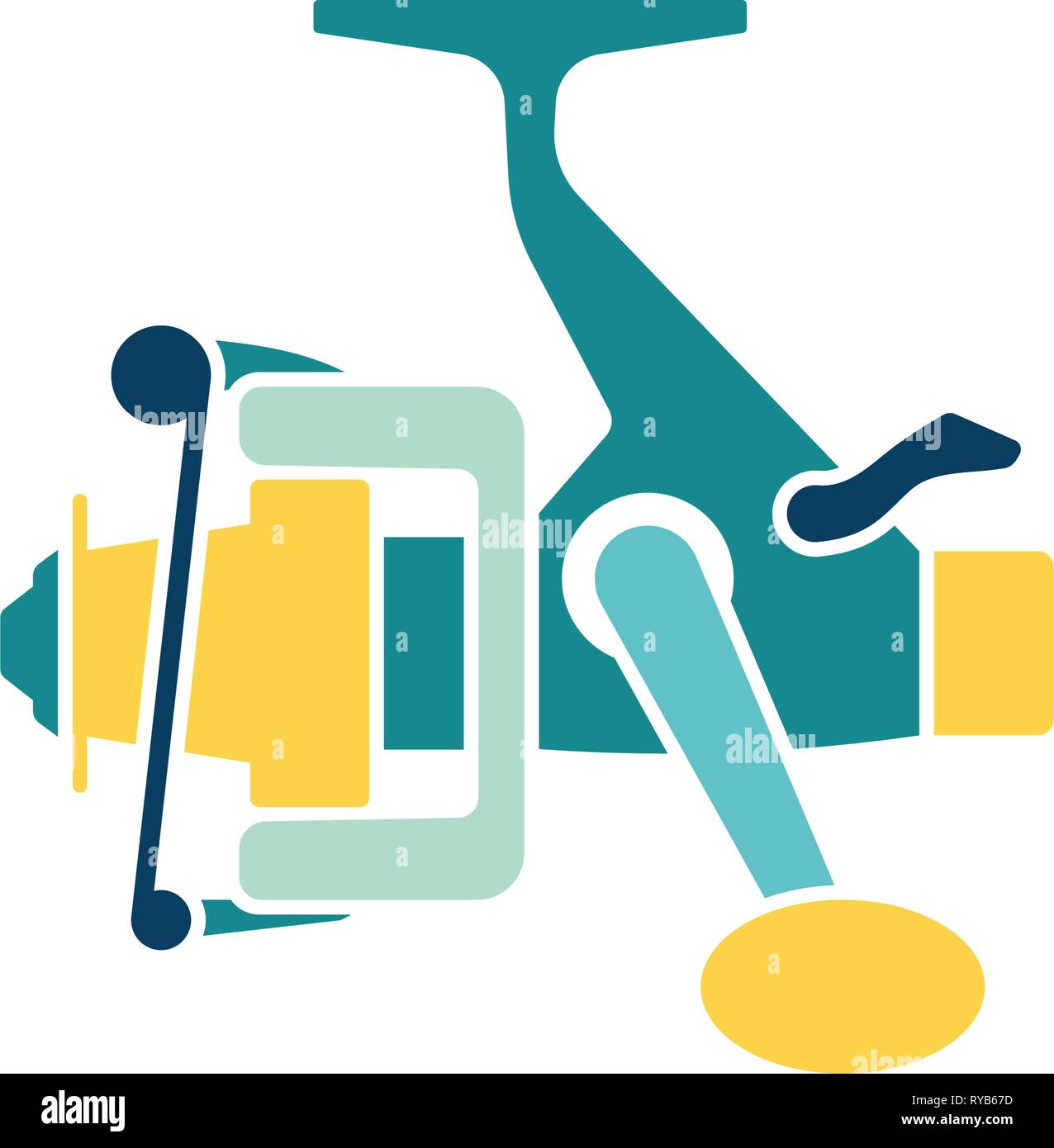 Icon of Fishing reel . Flat color design. Vector illustration Stock ...