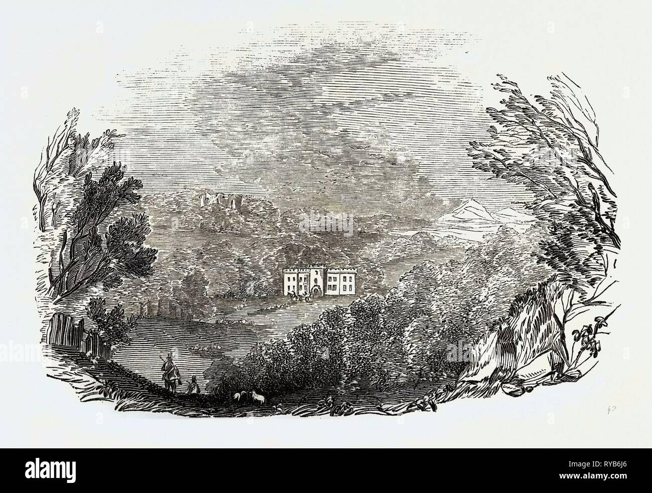 Restormel Castle, 1846 Stock Photo
