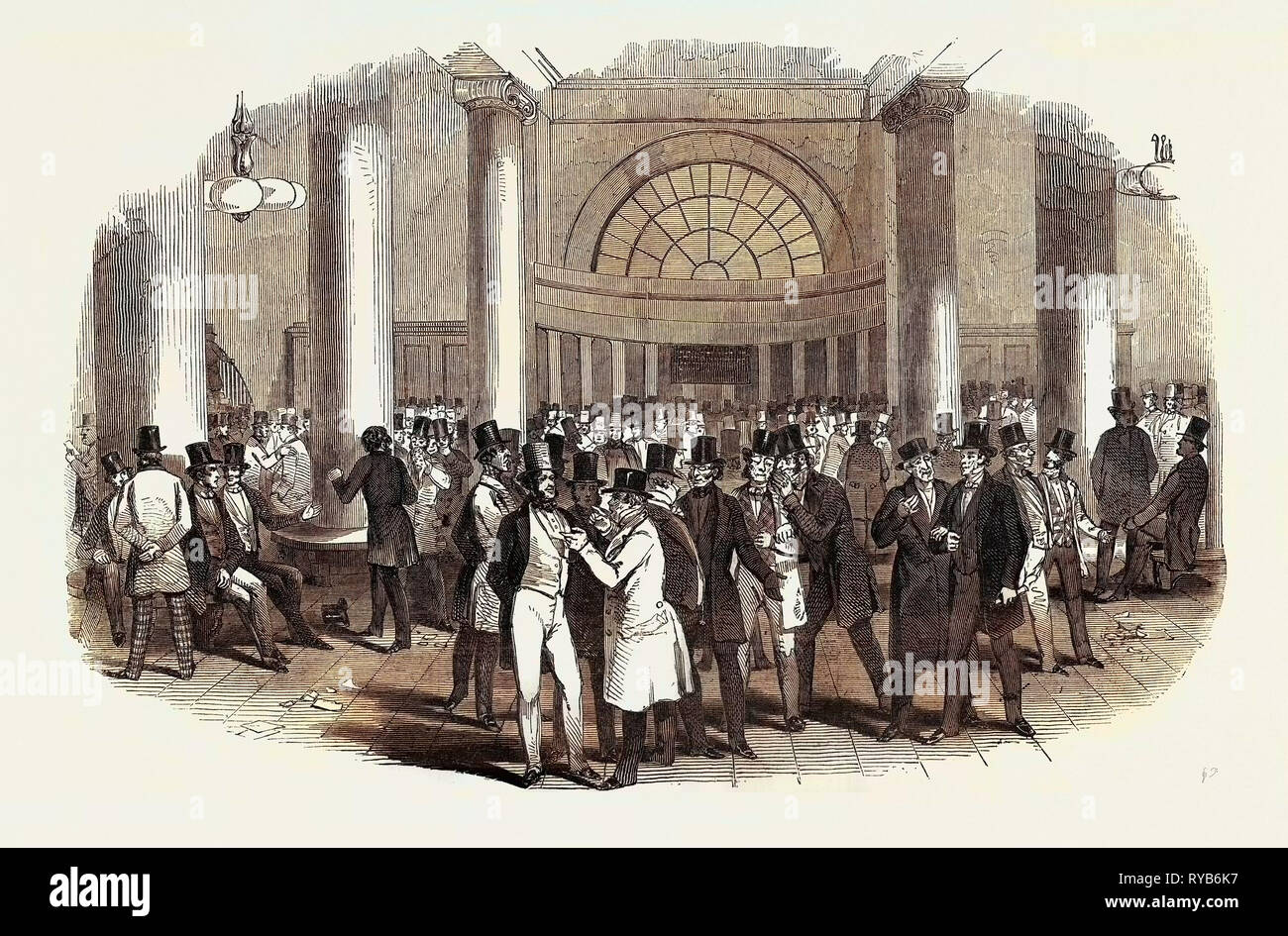 Stock Exchange, the Interior, UK, 1847 Stock Photo