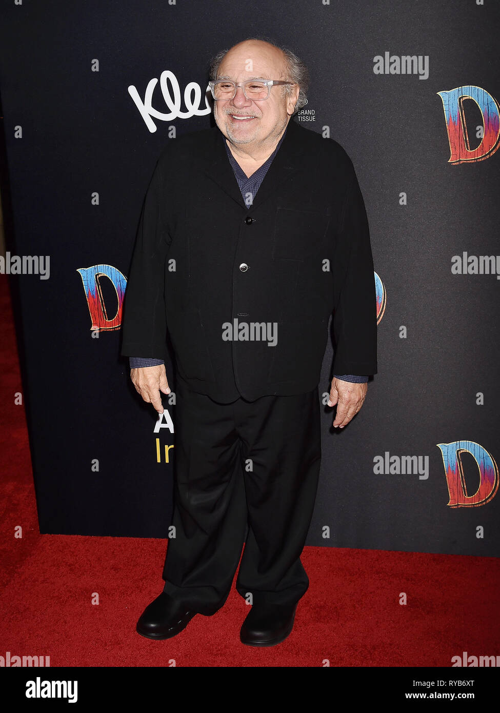 HOLLYWOOD, CA - MARCH 11: Danny DeVito attends the premiere of Disney's 'Dumbo' at El Capitan Theatre on March 11, 2019 in Los Angeles, California. Stock Photo