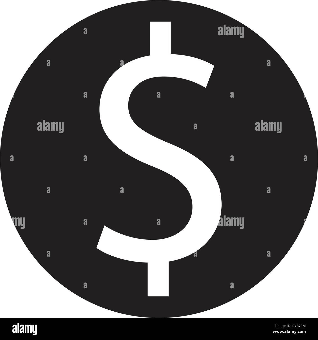 Dollar coin icon. Vector illustration on white background. Stock Vector