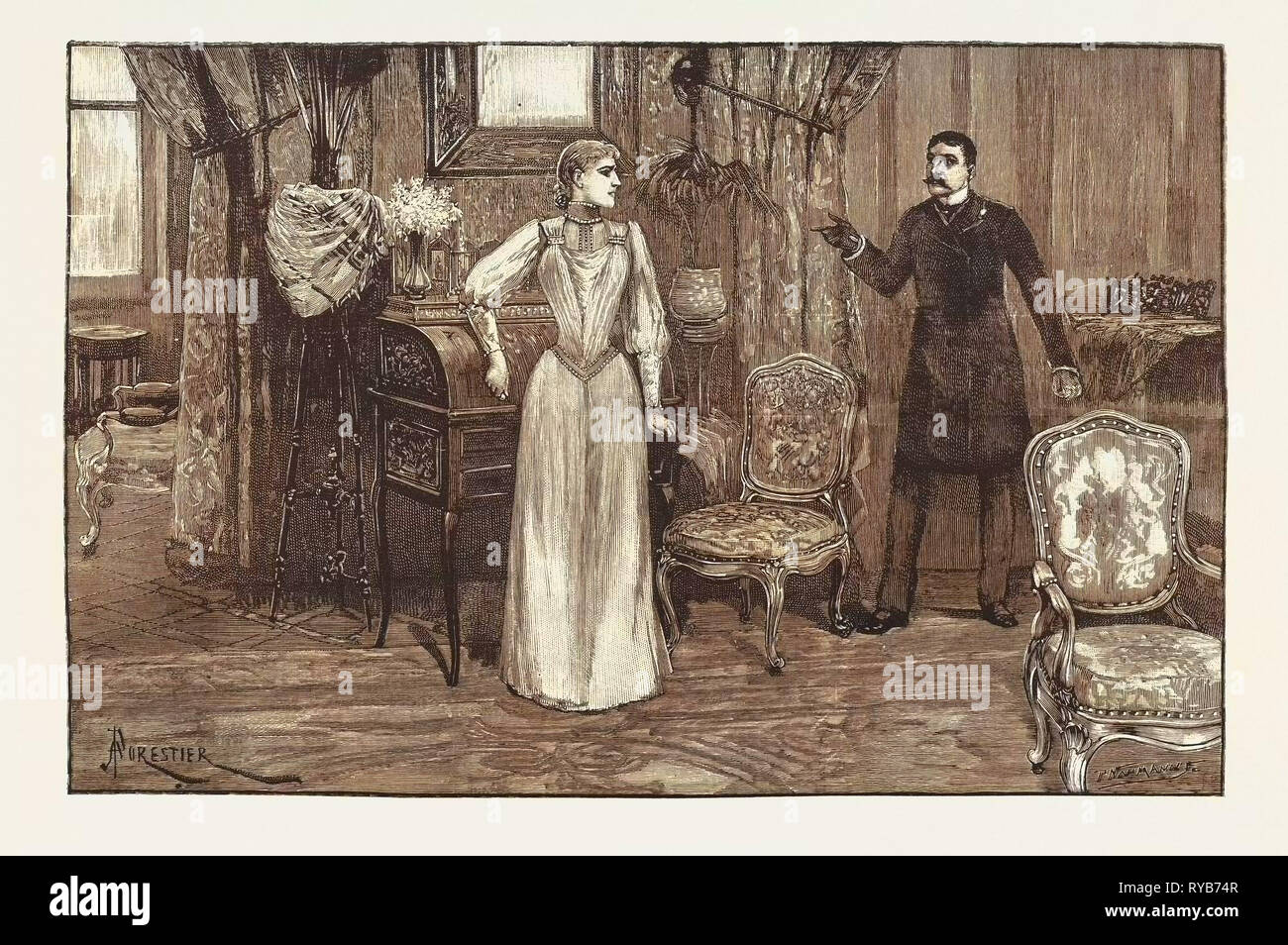 Scene from 'Lady Barter,' at the Princess's Theatre, London, UK, 1891 Stock Photo