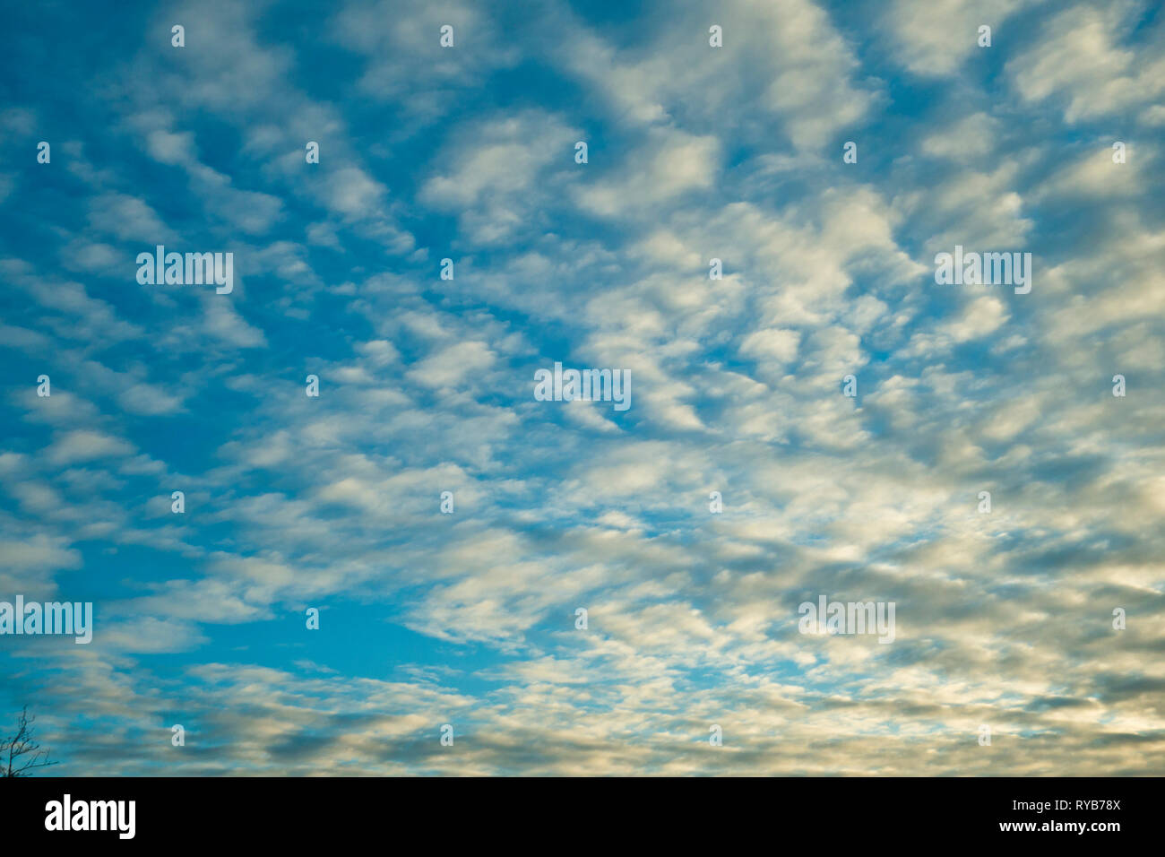 sky with altocumulus clouds Stock Photo