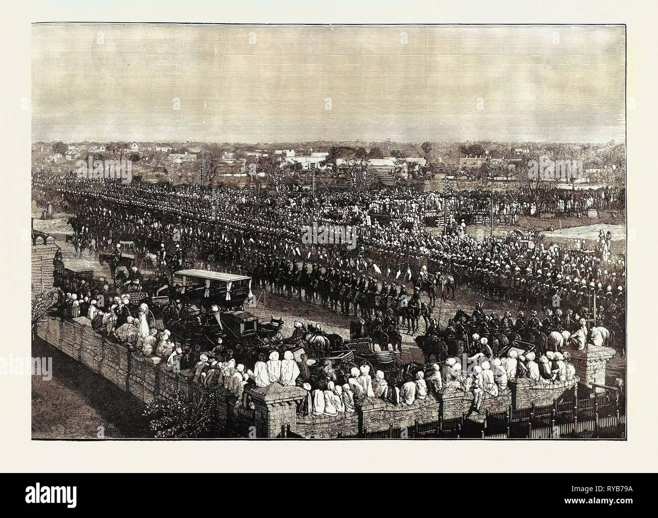The Grand Durbar at Rawul Pindi: Arrival of the Viceroy of India, 1885 Stock Photo