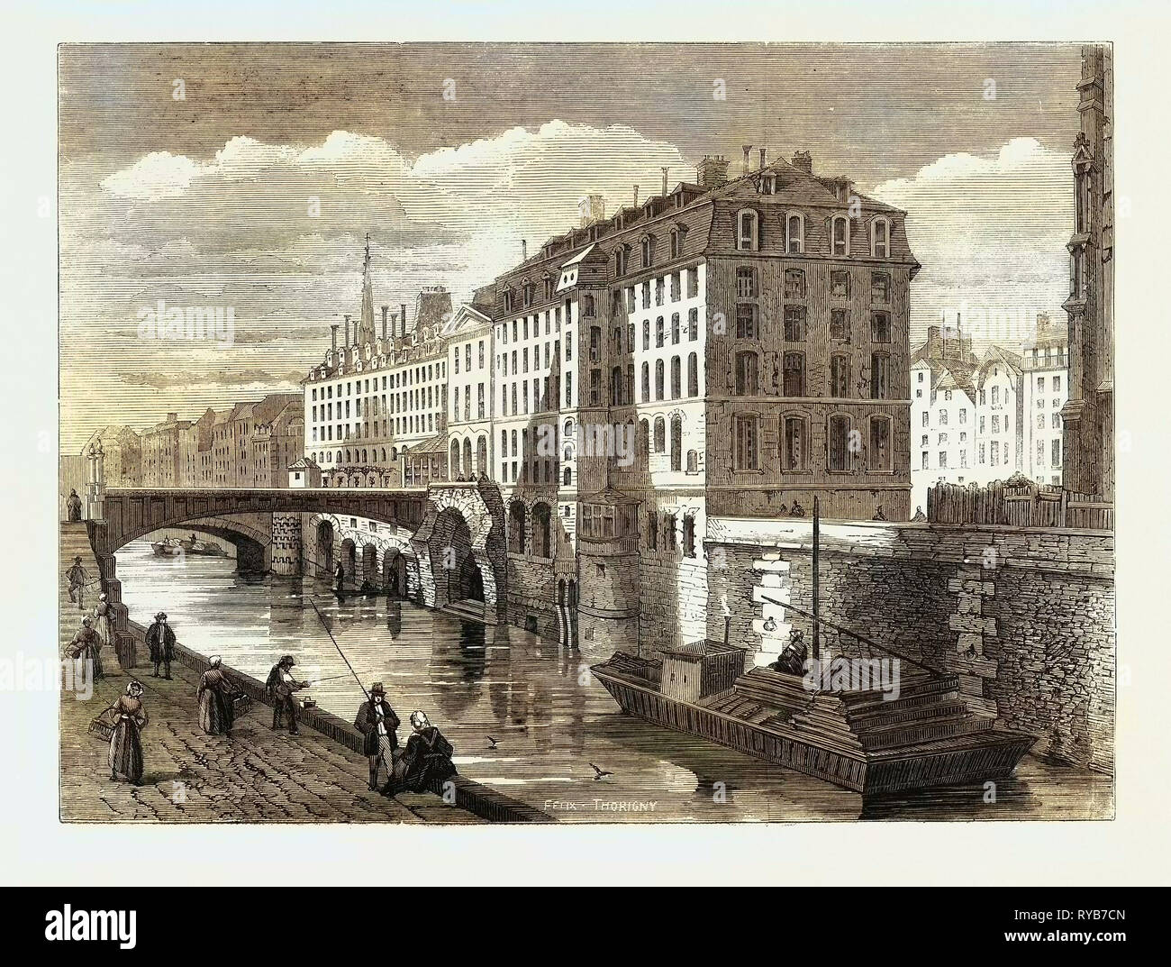 Paris Demolitions: Hotel Dieu, 1859 Stock Photo