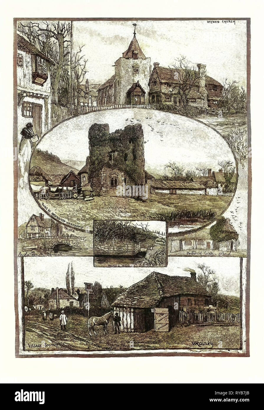 Rambling Sketches: A Kentish Village: Otford, 1885 Stock Photo