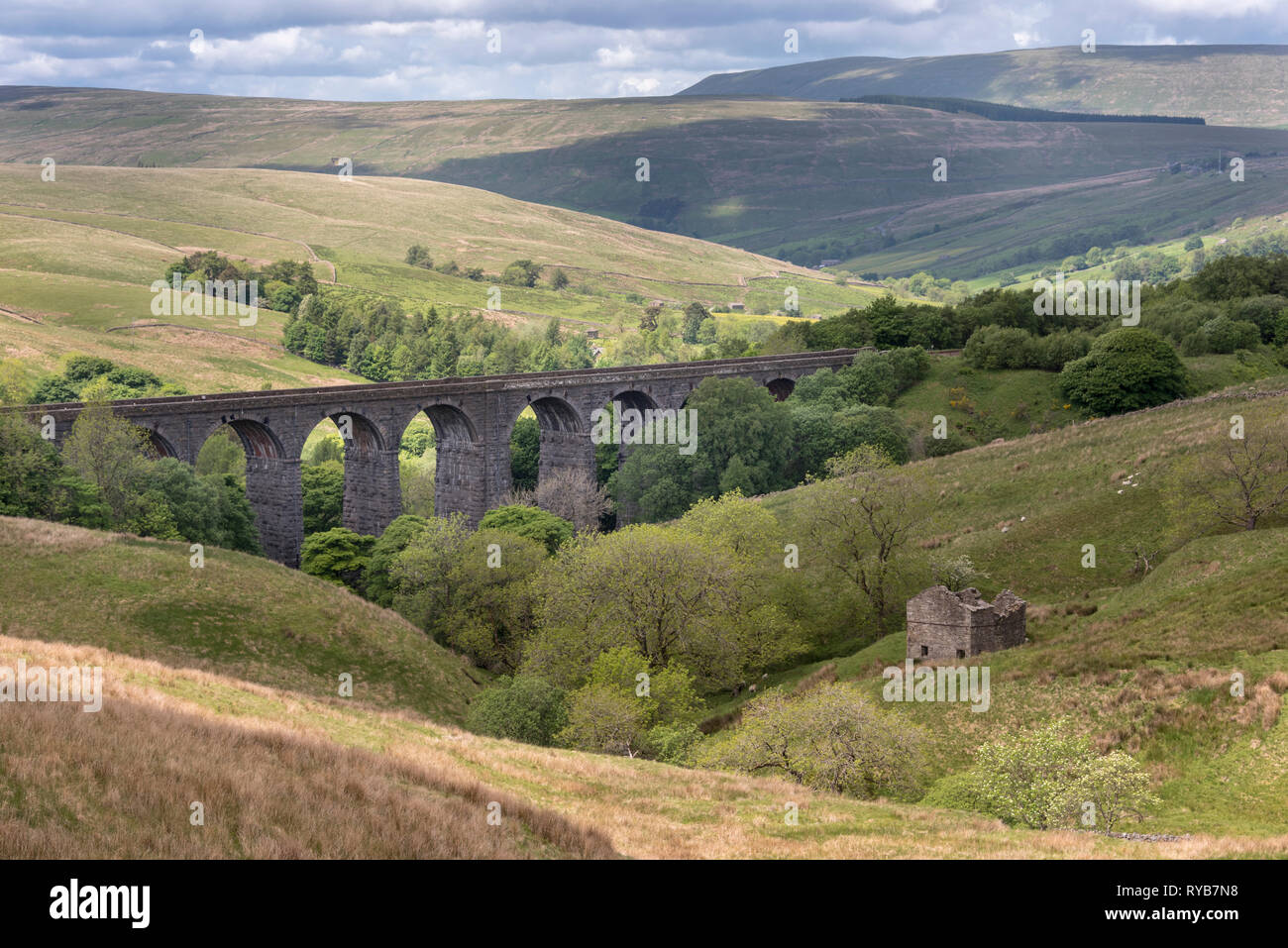 Dent railway station, the highest operational mainline station in England Stock Photo