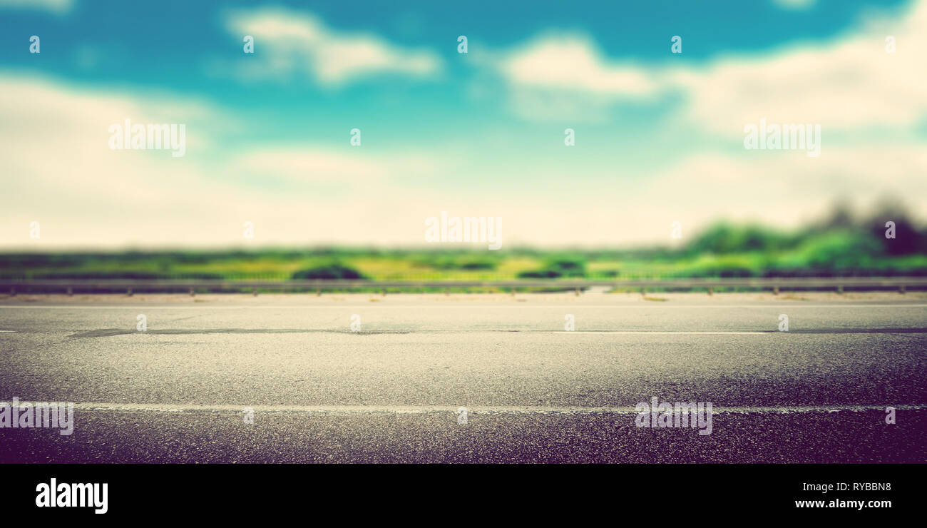 Speed way road blur panoramic Stock Photo