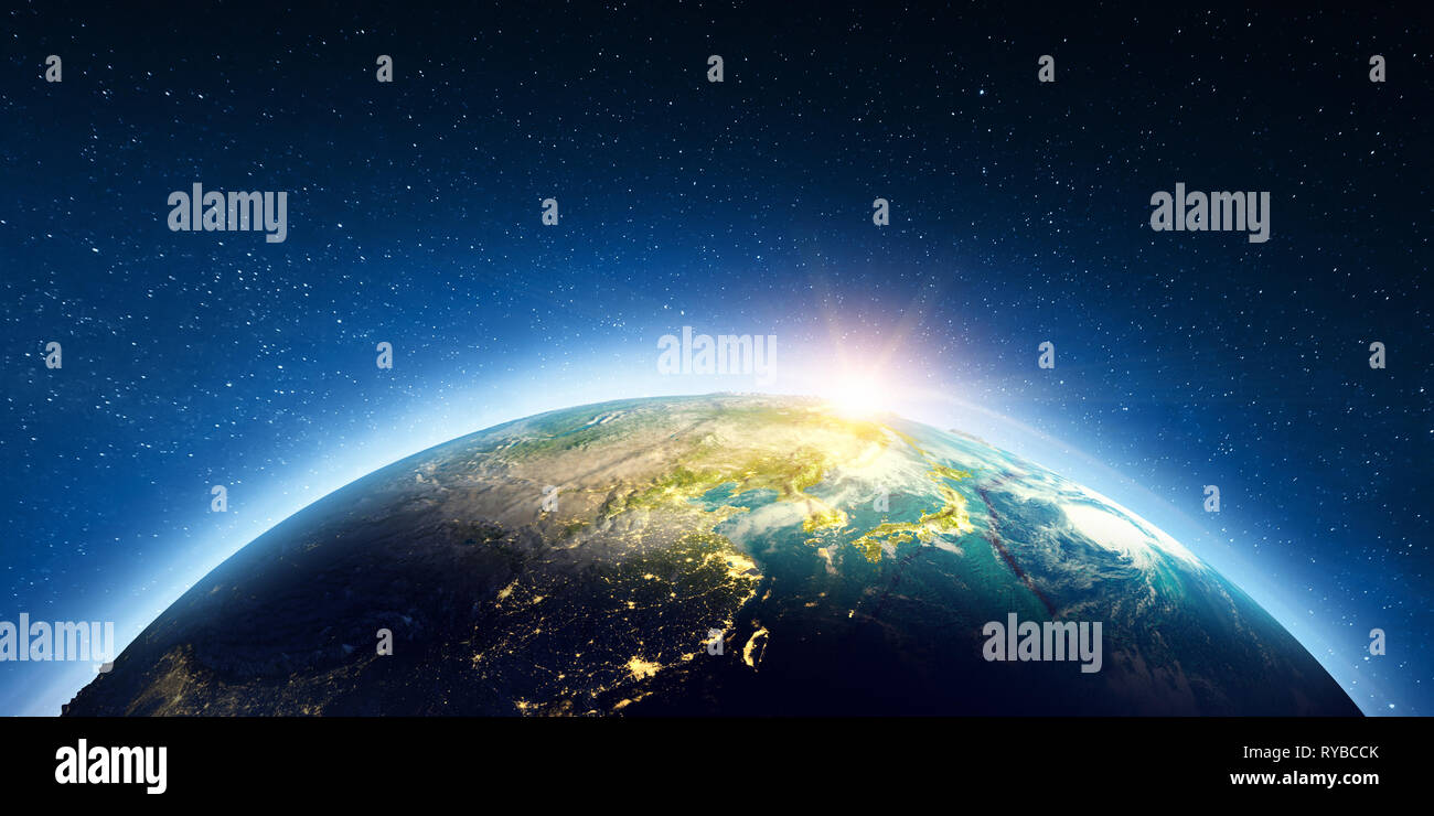 Asia from space Stock Photo