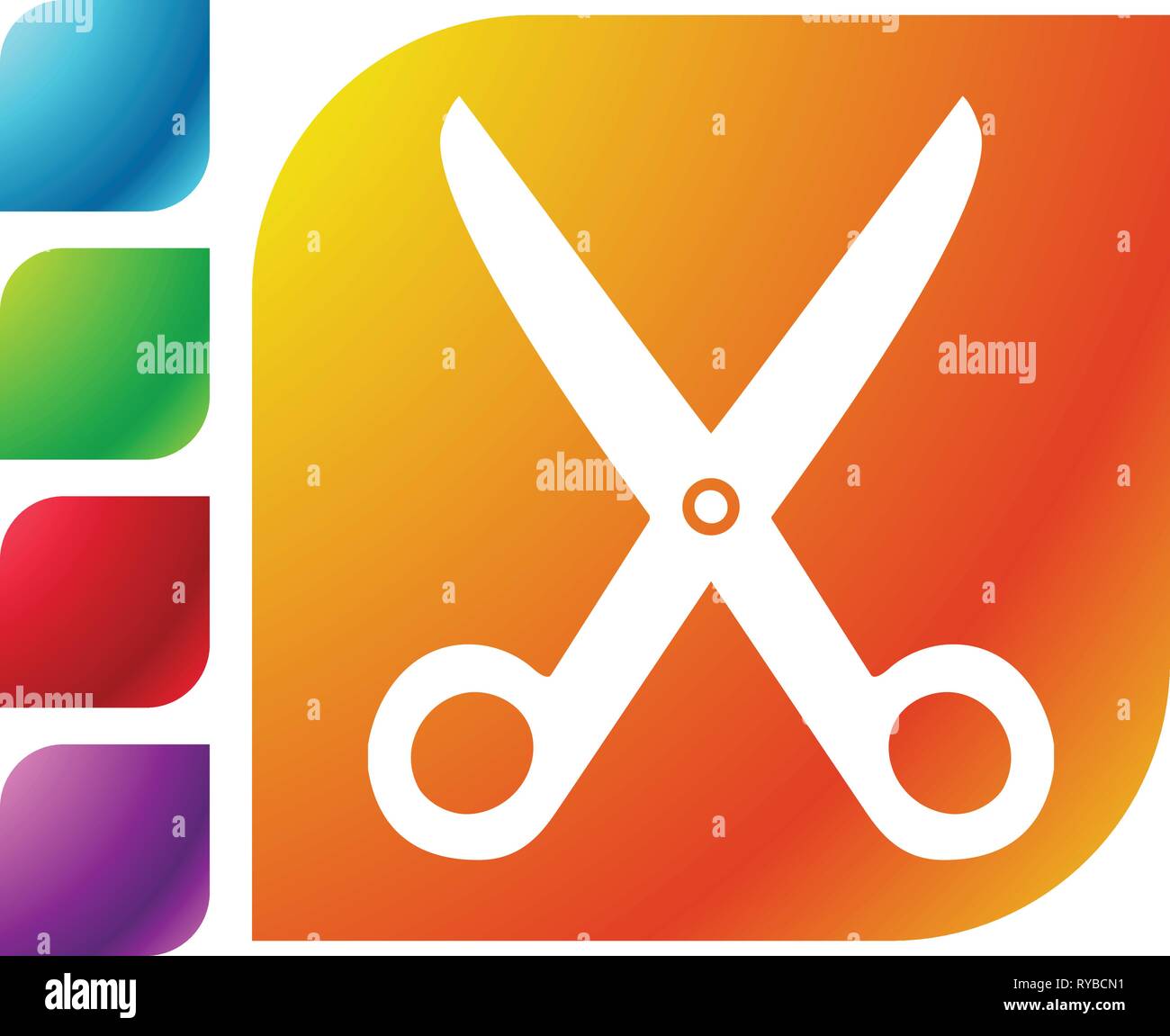 Icon with scissors symbol. Barber, hairdresser concept icon Stock ...