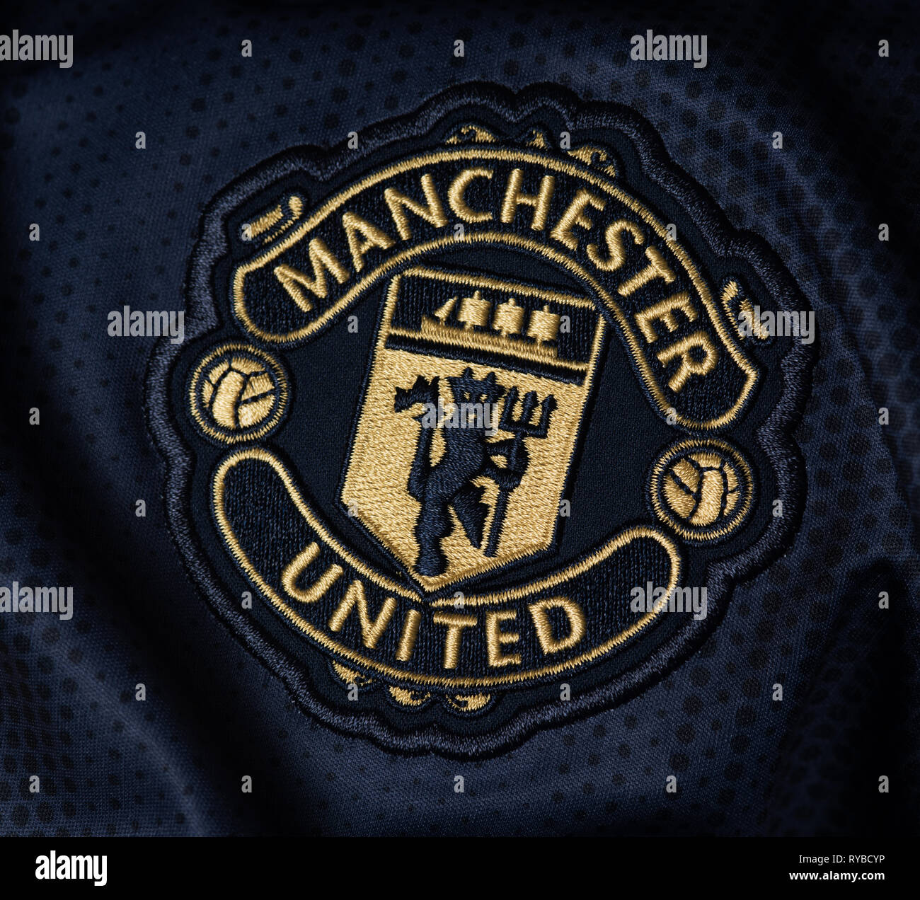Close up of Manchester United away kit 2018 2019. Stock Photo