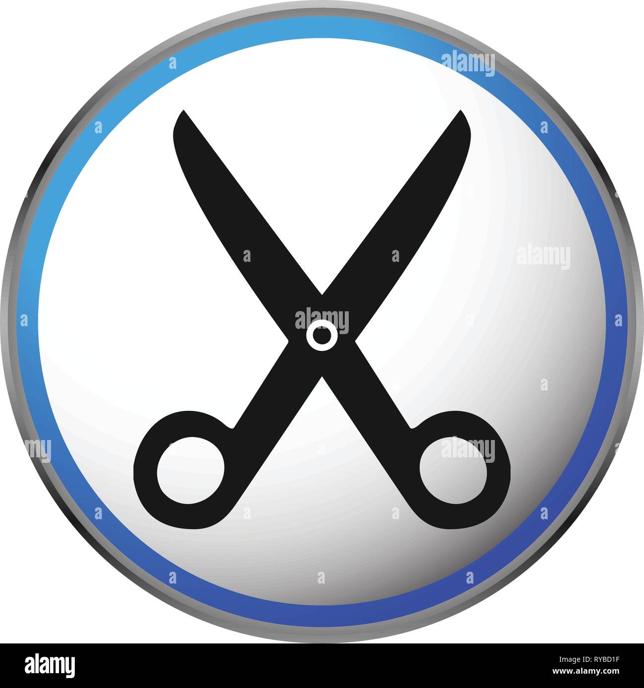 Icon with scissors symbol. Barber, hairdresser concept icon Stock