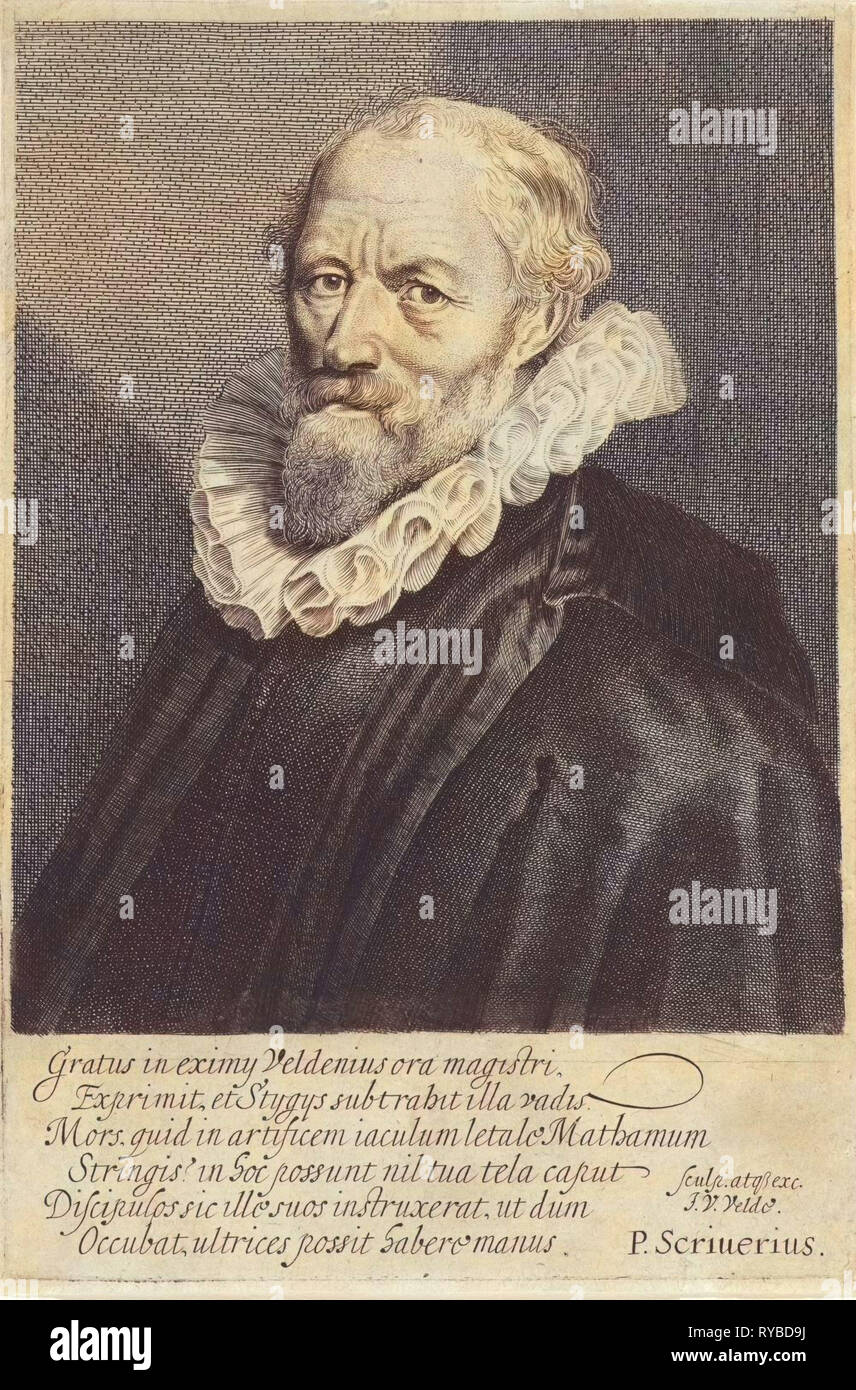 Portrait of Jacob Matham, Jan van de Velde (II), Pieter Claesz. Soutman, Petrus Scriverius, 1630 Stock Photo