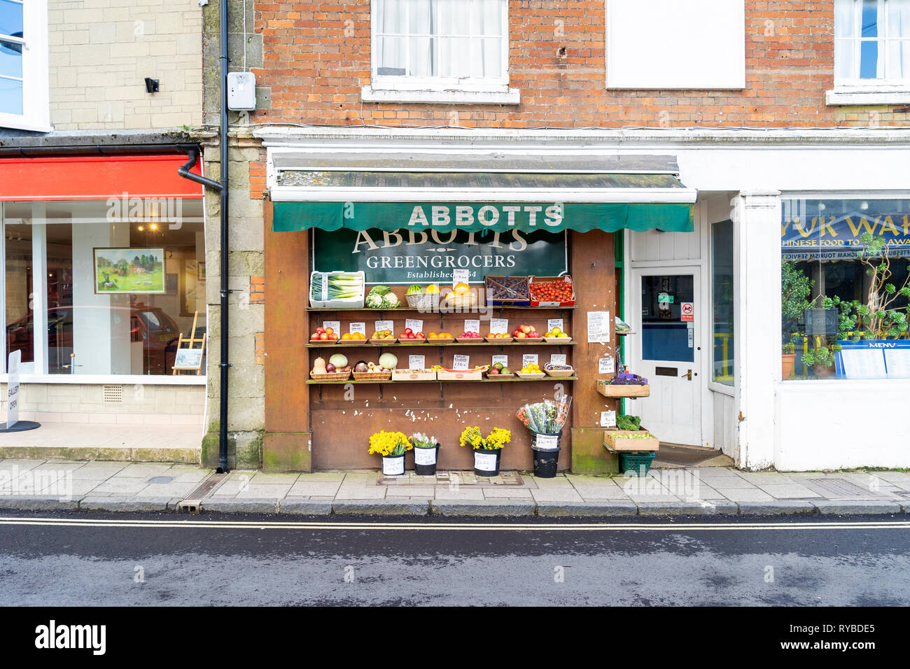 Traditional fruit and veg shop on UK high street Stock Photo Alamy