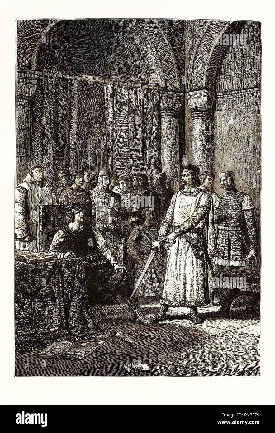 The Warrior's Tenure Holding the Fief of the King by the Sword Stock Photo Alamy