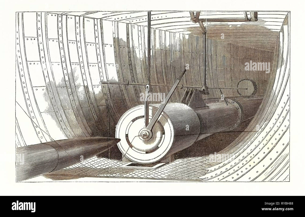 Gun of Ericsson's Torpedo-Boat 'Destroyer. US, USA, America, United States, American, Engraving 1880 Stock Photo