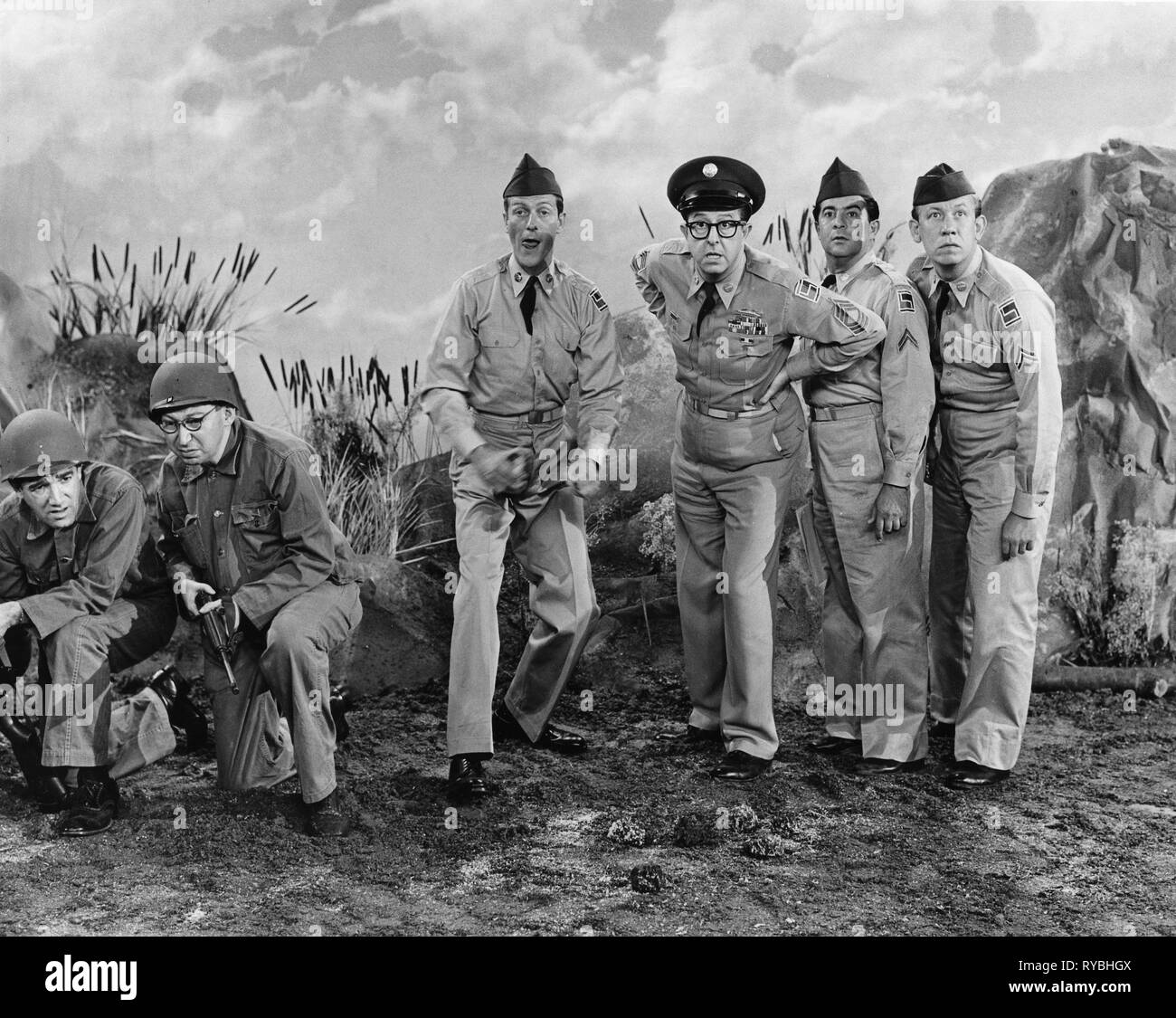 PHIL SILVERS, HARVEY LEMBECK, ALLAN MELVIN, THE PHIL SILVERS SHOW, 1955 Stock Photo