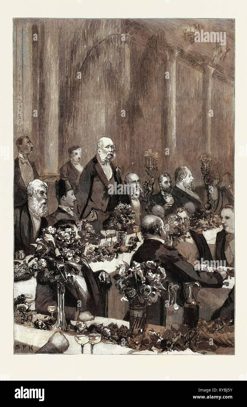The Duke of Cambridge Speaking at the Banquet in Honour of Mr. Cook: 'My Friend, Mr. Cook Stock Photo
