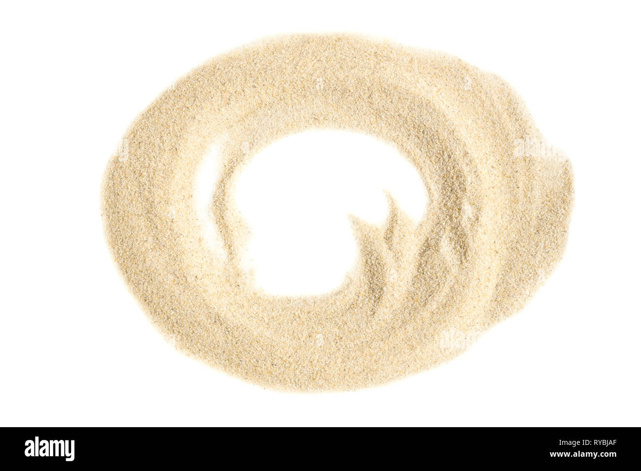 Sand circle on white background Stock Photo Alamy