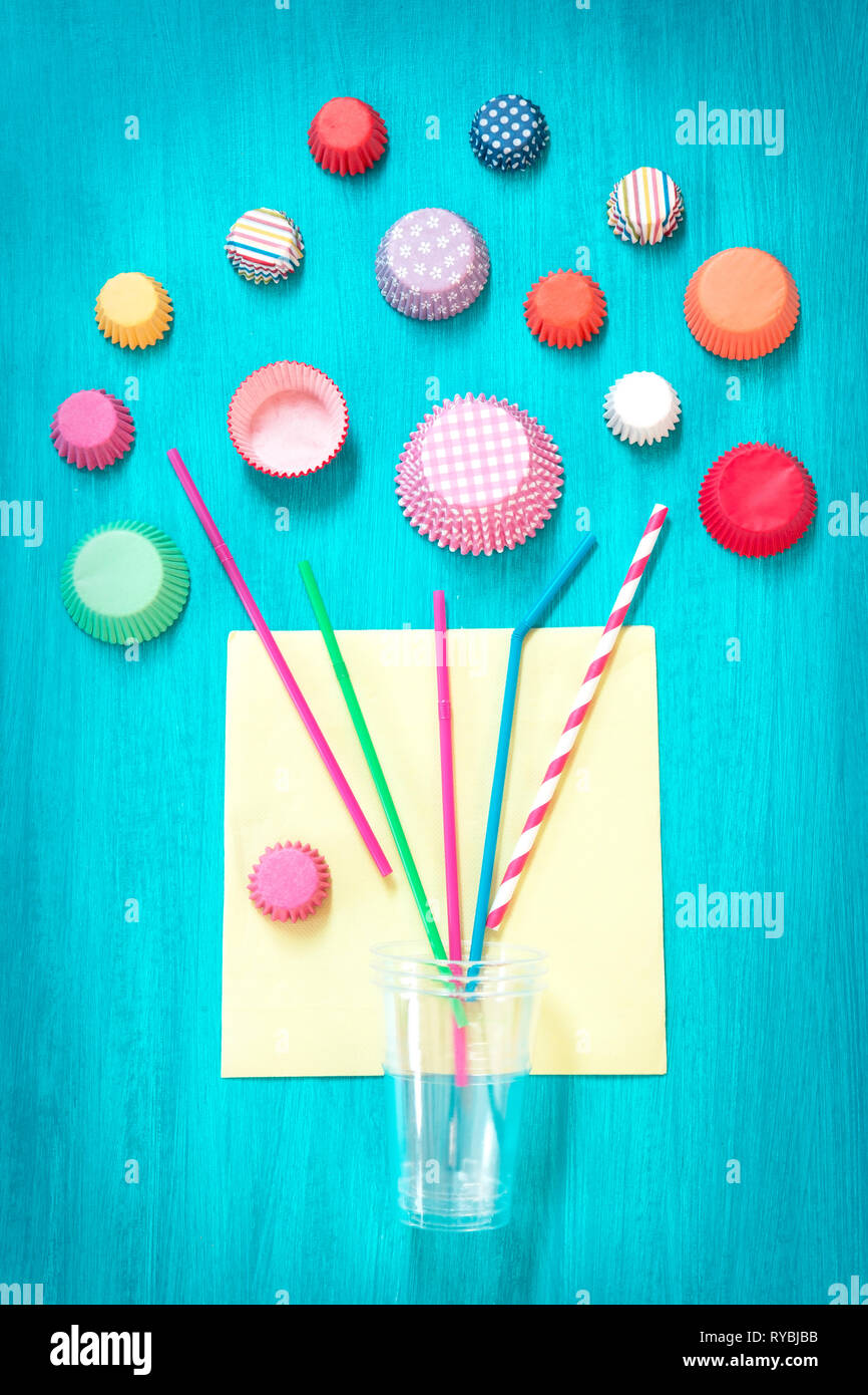 Party concept - accessory on blue background Stock Photo