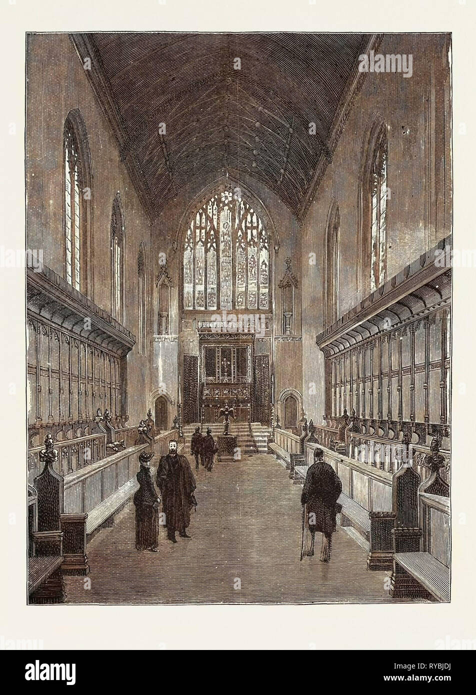 The New Chapel, Queen's College, Cambridge: The Entire Cost of which Has Been Defrayed by the Subscriptions of Members of the College and Their Connections Stock Photo