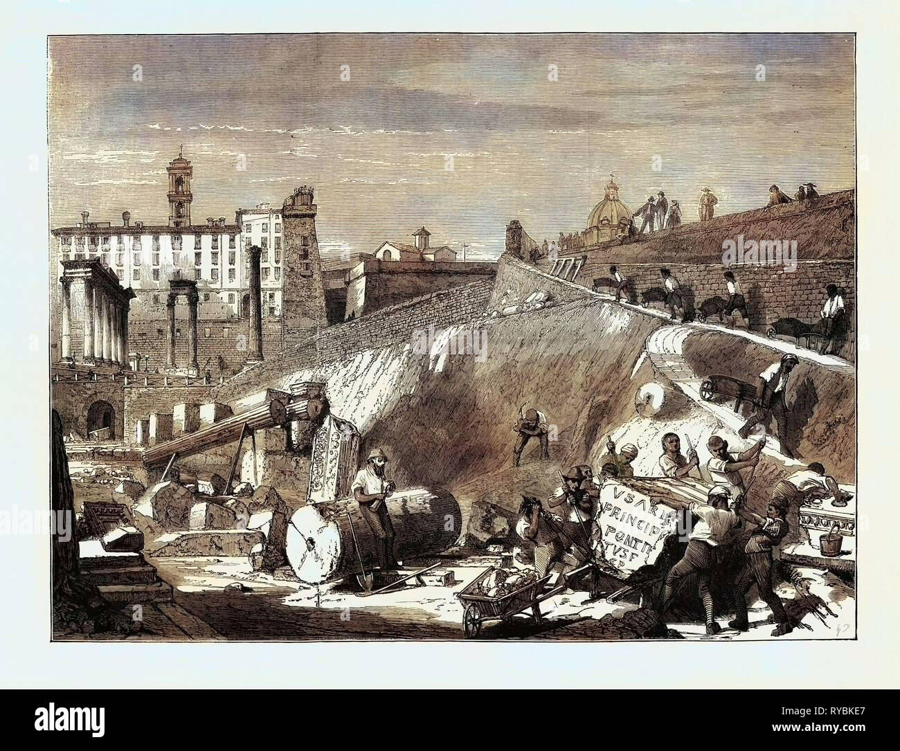 Rome: Excavations in the Forum Romanum Stock Photo - Alamy