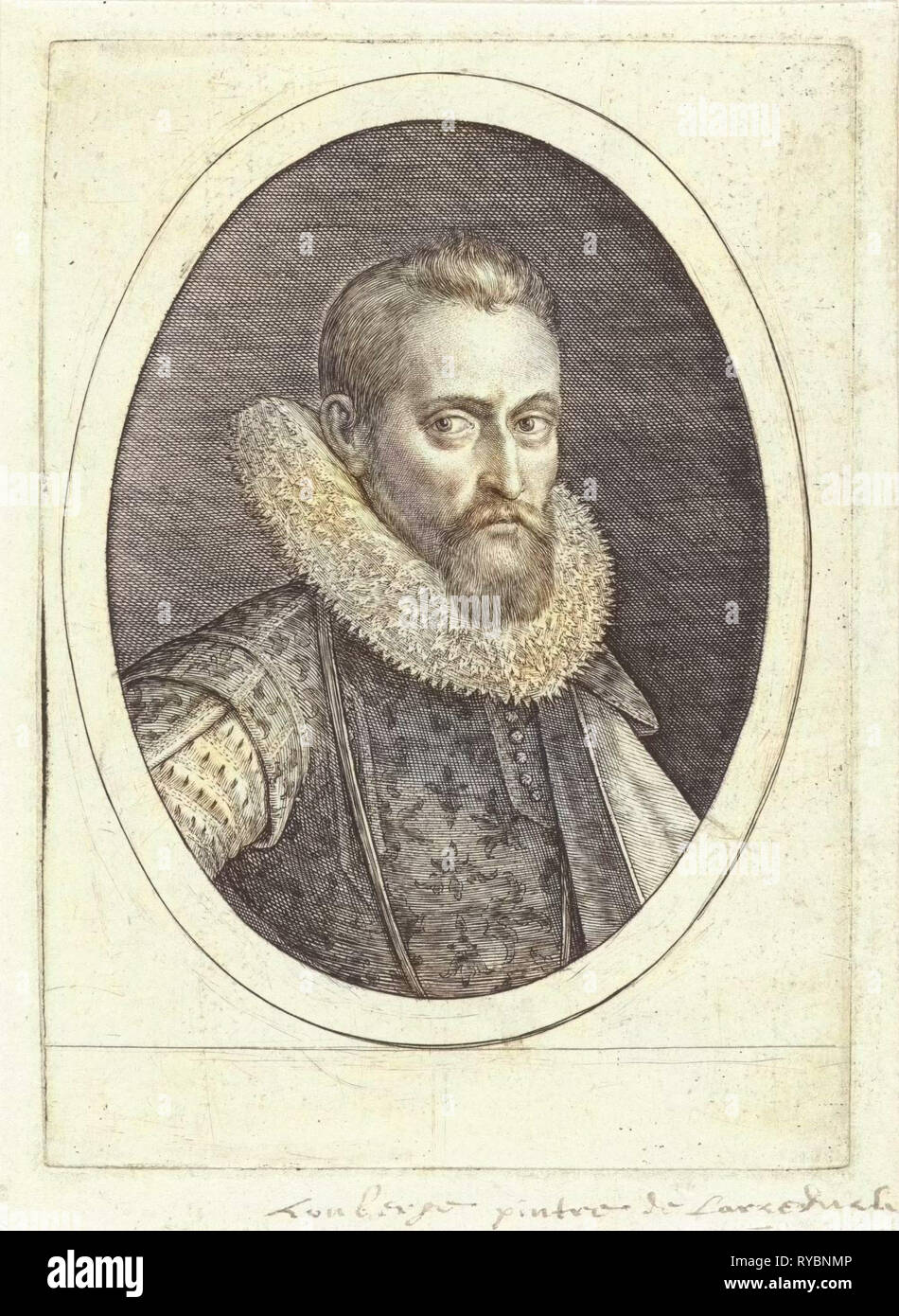 Portrait of Wenzel Coebergher, Crispijn van de Passe (I), 1574 - 1637 Stock Photo