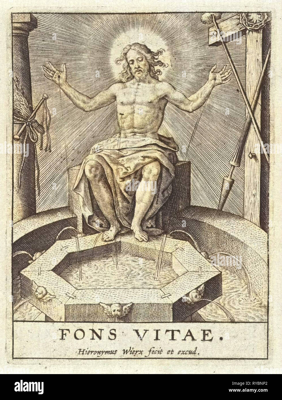 Christ as the fountain of life (Fons Vitae), Hieronymus Wierix, 1563