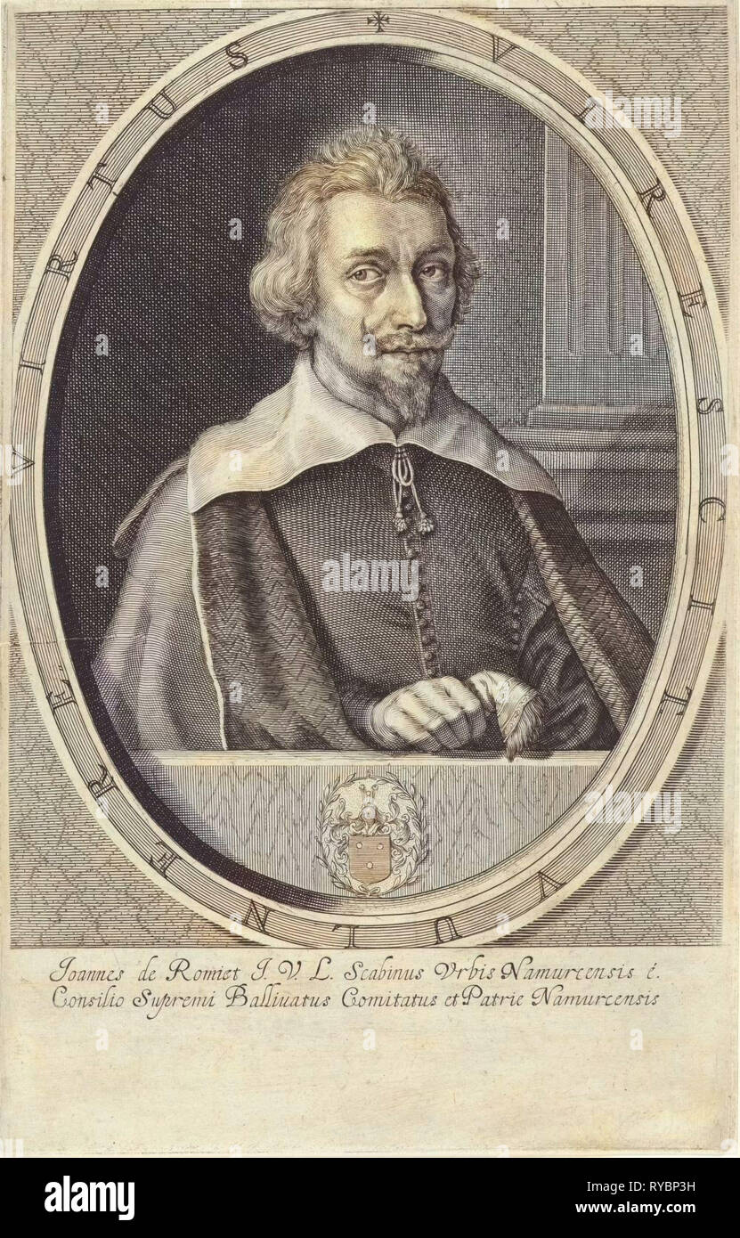Portrait of John the Romiet, Crispijn van de Passe (II), 1633 Stock Photo