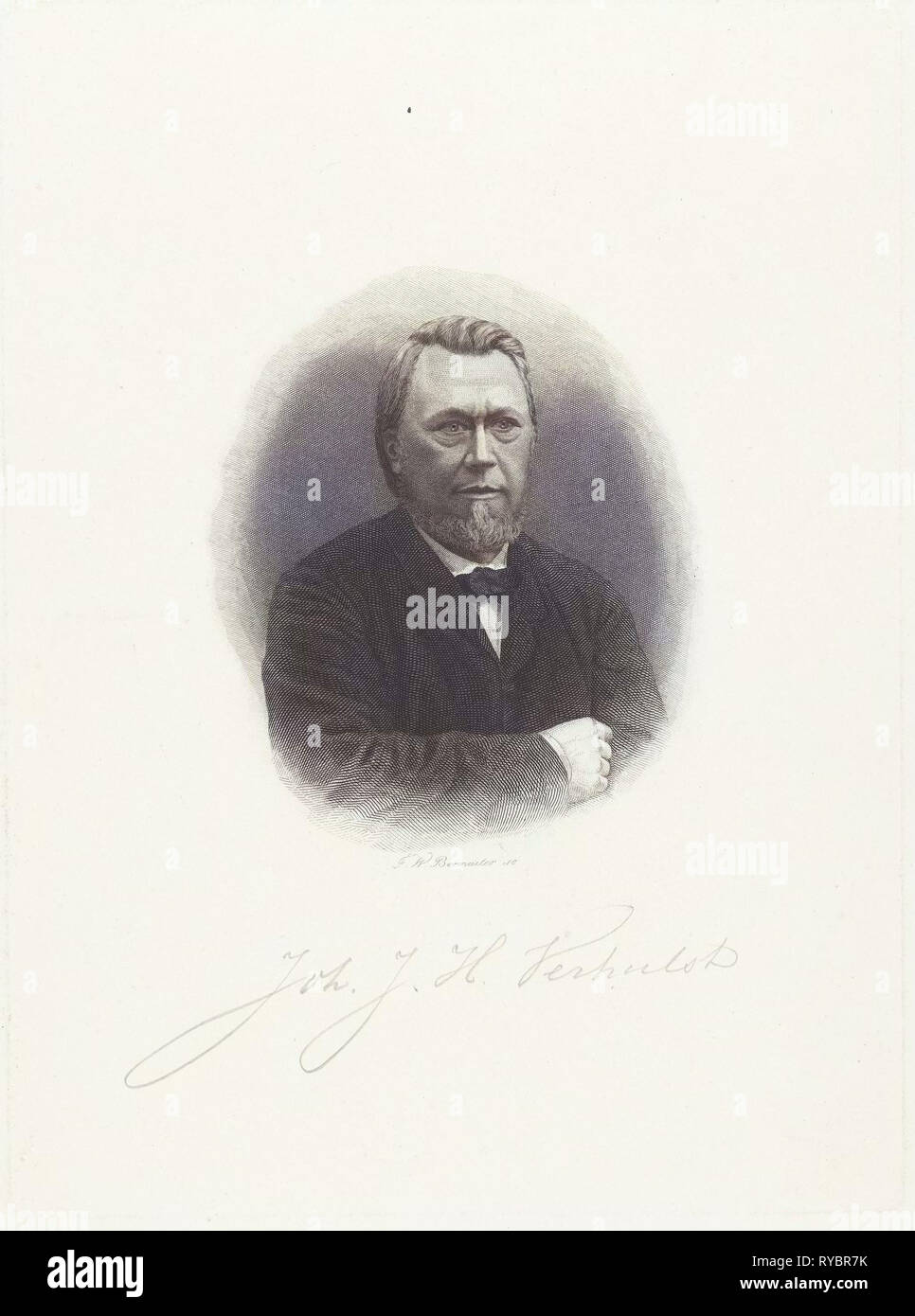 Portrait of Johannes Verhulst, Friedrich Wilhelm Burmeister, 1855