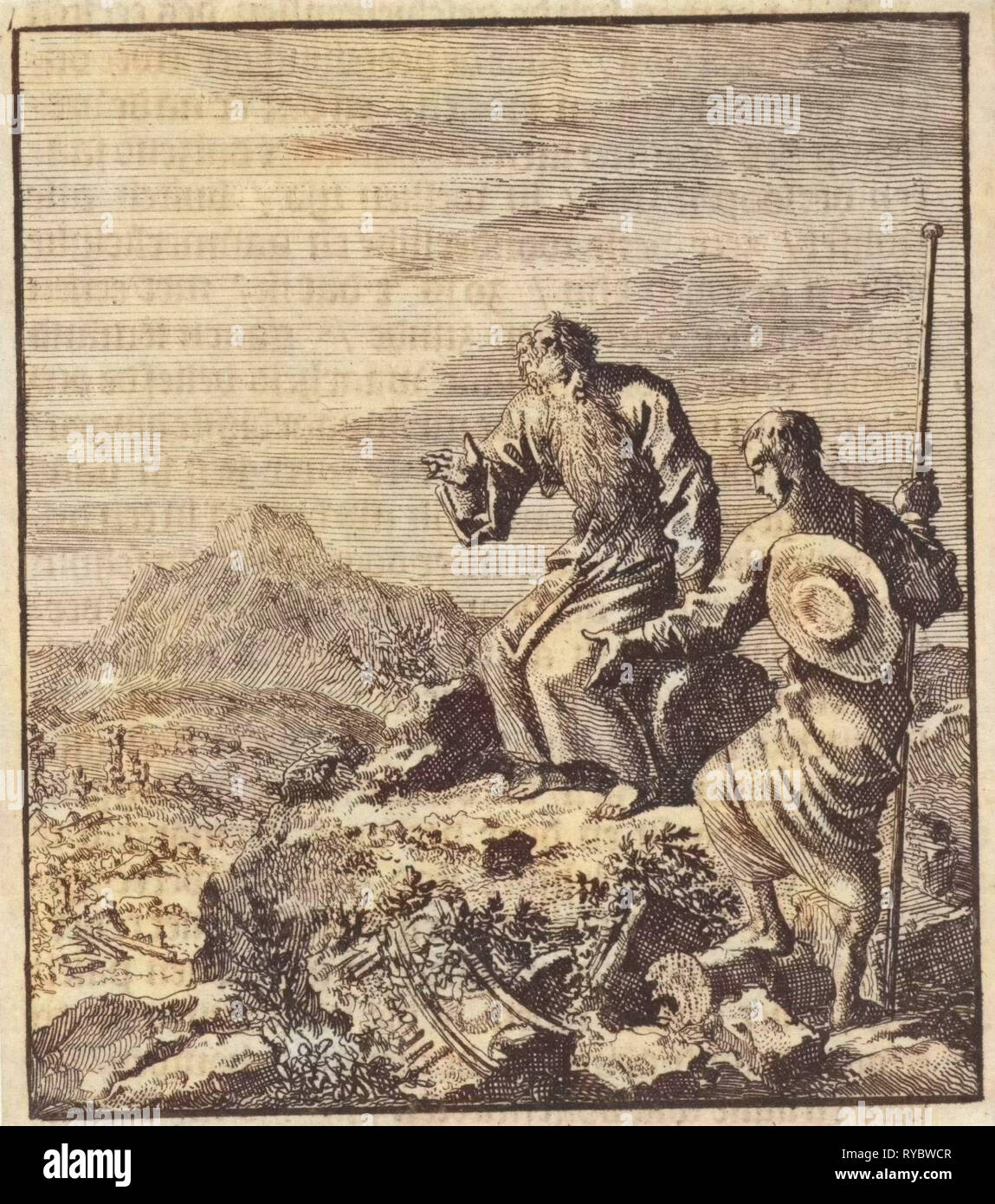 Wandering soul finds Simon Cleophas, Jan Luyken, Jan Rieuwertsz. (II), Barent Visscher, 1706 Stock Photo