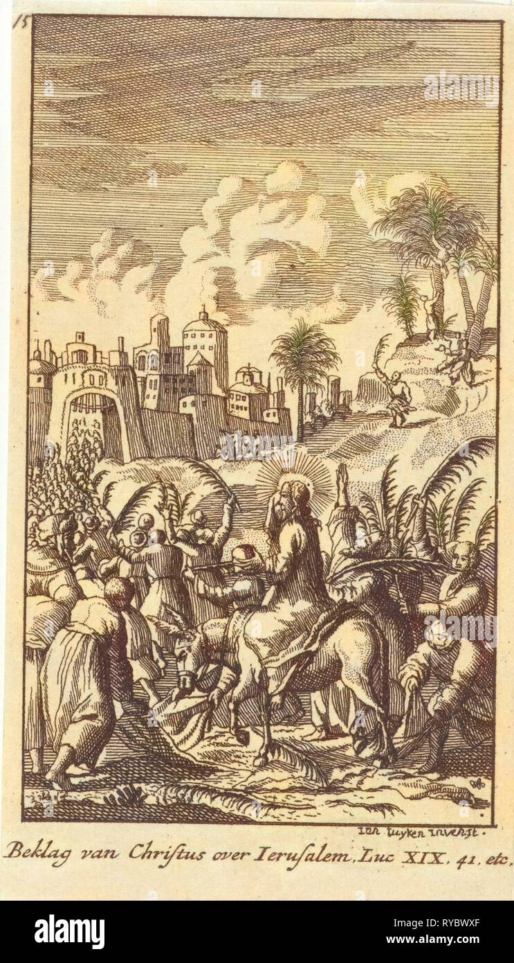 Christ predicts the destruction of Jerusalem, Anonymous, 1720 Stock Photo