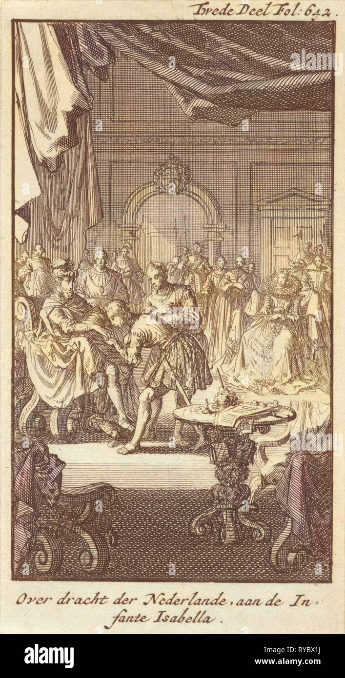 Transfer of the Spanish Netherlands by Philip II to Isabella Clara Eugenia, Infanta of Spain, 1597 Stock Photo