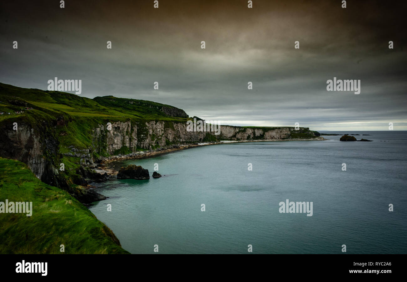 The Northern Ireland Coast on the Atlantic Ocean Stock Photo