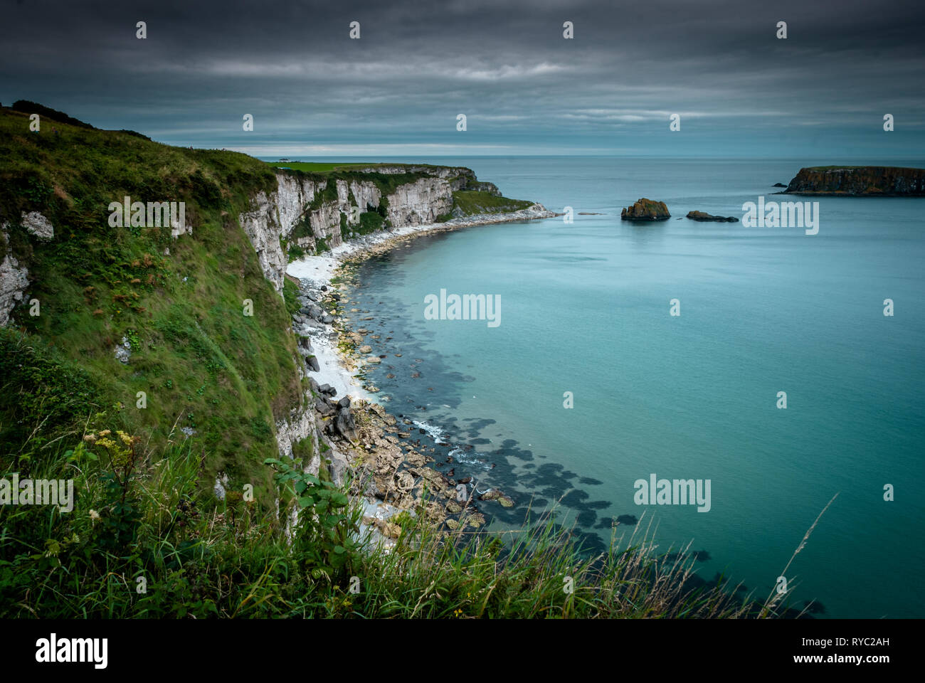 The Northern Ireland Coast on the Atlantic Ocean Stock Photo