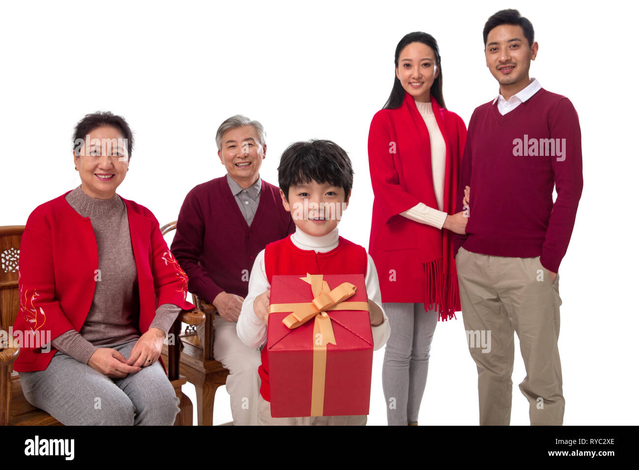 Happy New Year's family Stock Photo
