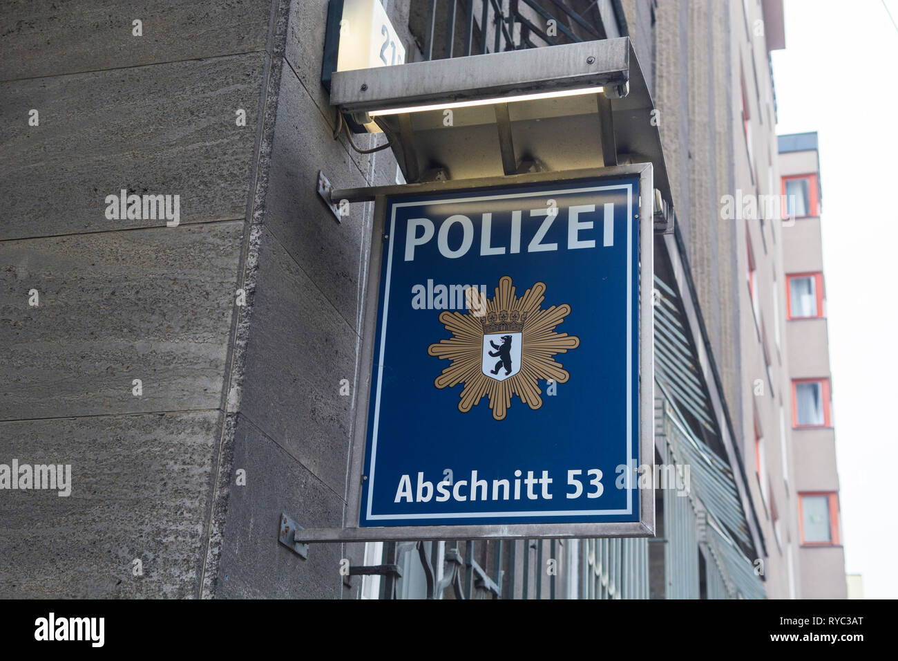Police station sign Berlin Germany Stock Photo Alamy